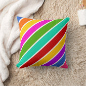 レトロ色キャンディストライプパターン クッション (ブランケット)