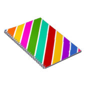 レトロ色キャンディストライプパターン ノートブック (右側)