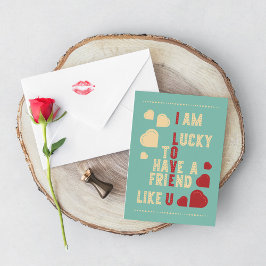 レトロ色バレンタインデーデザイン。 カード