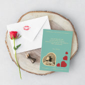 レトロ色バレンタインデーデザイン。 カード