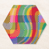レトロ色パターン ペーパーコースター (正面)