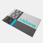 レトロ色ブロック ドアマット (アングル)