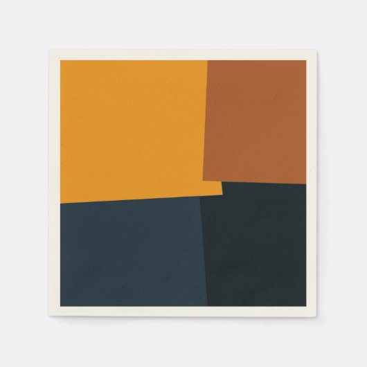 レトロ色モダン幾何学模様#9 スタンダードカクテルナプキン (正面)