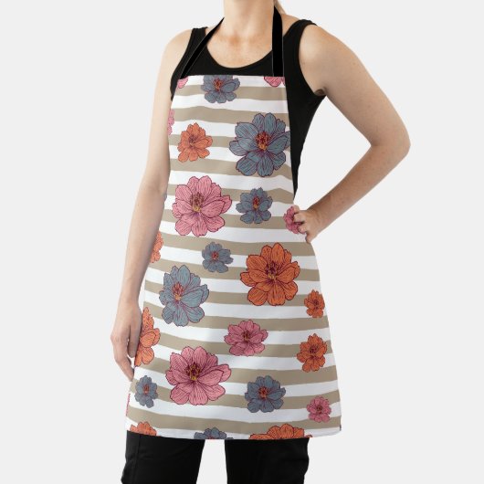 レトロ色花柄 エプロン (インサイチュ)