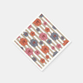 レトロ色花柄 スタンダードカクテルナプキン (角)