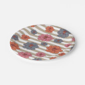 レトロ色花柄 ペーパープレート (アングル)