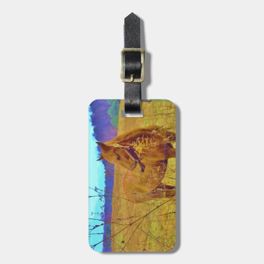 レトロ色馬 ラゲッジタグ (正面縦)