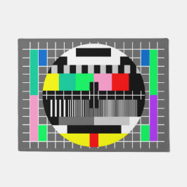 レトロ色TVテストスクリーン ドアマット