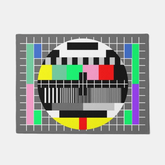 レトロ色TVテストスクリーン ドアマット (正面)