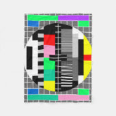 レトロ色TVテストスクリーン フリースブランケット (正面)
