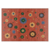 レトロ花ガラス切断板 カッティングボード (正面)