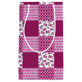 レトロ花スカル水玉模様 スモールペーパーバッグ (正面)