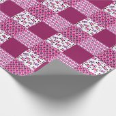 レトロ花スカル水玉模様 ラッピングペーパー (角)