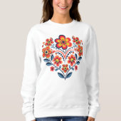 レトロ花ハート スウェットシャツ (正面)