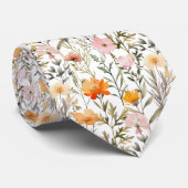 レトロ花パターン明るいワイルドフラワーパターン ネクタイ (ロール)