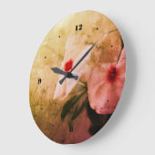 レトロ花フォトラウンド(大)壁時計 ラージ壁時計 (傾斜)