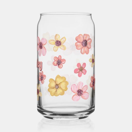 レトロ花フローラかわいらし植物性可愛い名前 ガラス缶 (裏面)