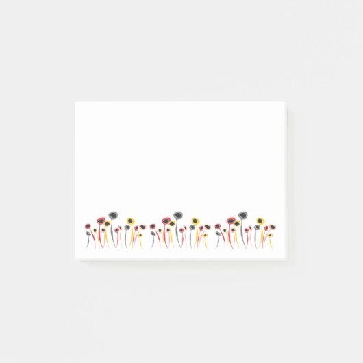 レトロ花ポストイットノート ポストイット (正面)