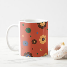 レトロ花マグカップ コーヒーマグカップ