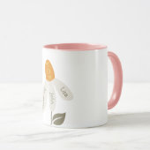 レトロ花ママ、子供の名前、母親、カスタム花びら マグカップ (正面右)