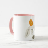 レトロ花ママ、子供の名前、母親、カスタム花びら マグカップ (正面左)