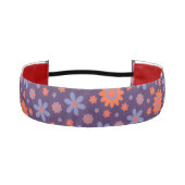 レトロ花可愛いおもしろい70sヒッピーデイジー柄 アスレチックヘッドバンド (正面)