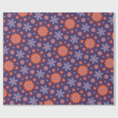 レトロ花可愛いおもしろい70sヒッピーデイジー柄 ラッピングペーパー (フラット)