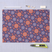 レトロ花可愛いおもしろい70sヒッピーデイジー柄 薄葉紙 (クラフト)