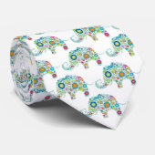 レトロ花可愛い象の模様 ネクタイ (ロール)