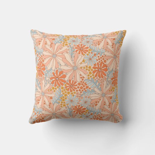 レトロ花園の模様 クッション (裏面)