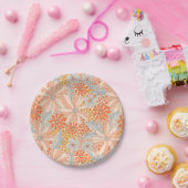 レトロ花園の模様 ペーパープレート (パーティー)