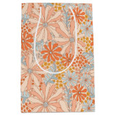 レトロ花園の模様 ミディアムペーパーバッグ (正面)