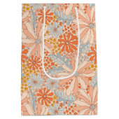 レトロ花園の模様 ミディアムペーパーバッグ (裏面)