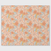 レトロ花園の模様 ラッピングペーパー (フラット)