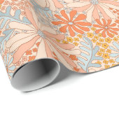 レトロ花園の模様 ラッピングペーパー (ロールコーナー)