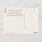 レトロ花嫁と花婿の鳥ありがとう ポストカード (裏面)