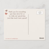 レトロ花嫁と花婿の鳥ありがとう ポストカード (裏面)