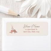 レトロ花嫁と花婿の鳥 ラベル (インサイチュ)