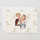 レトロ花嫁50年代 ミッドセンチュリー モダン ゴールド グリッター 招待状 (裏面)