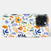 レトロ花市場パターン iPhoneケース (裏面横)