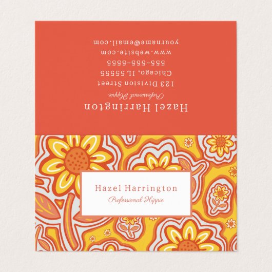 レトロ花折り名刺カスタマイズ 名刺 (外部フラット)