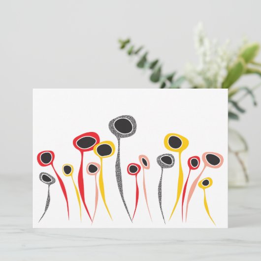 レトロ花招待状 招待状 (スタンド正面)