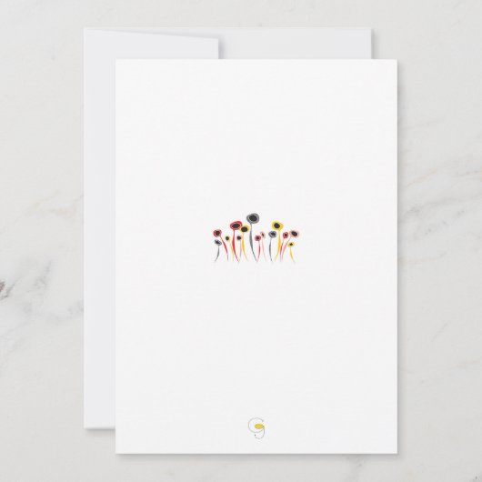 レトロ花招待状 招待状 (裏面)