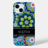 レトロ花柄イラストレーション名入り Case-Mate iPhoneケース (裏面)
