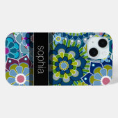 レトロ花柄イラストレーション名入り Case-Mate iPhoneケース (裏面 (横))