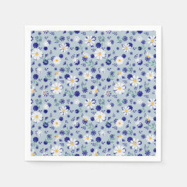 レトロ花柄デイジー。 スタンダードカクテルナプキン