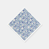 レトロ花柄デイジー。 スタンダードカクテルナプキン (角)