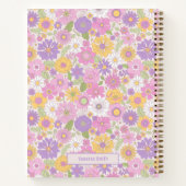 レトロ花柄パーソナライズされた螺旋手帳 ノートブック (裏面)