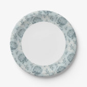 レトロ花柄ビバーナム花 ペーパープレート (正面)