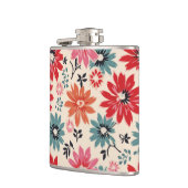 レトロ花柄レッドオレンジブルー フラスク (左)